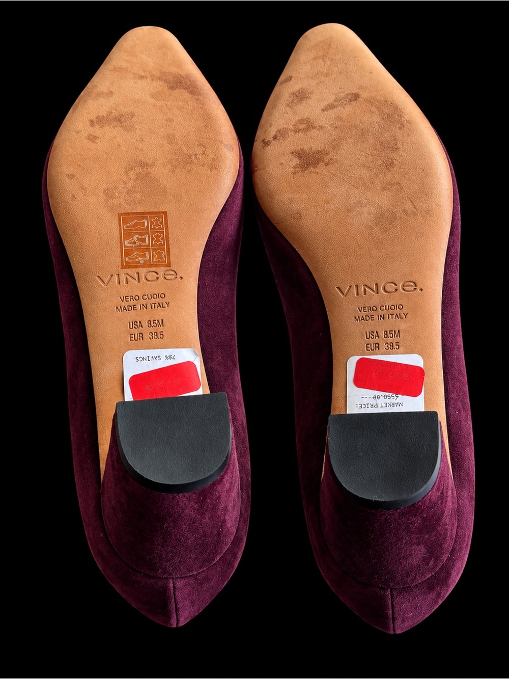 Vince Plum Suede Pointed-Toe Pumps - Picture 2 of 2